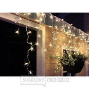Solight LED vánoční závěs, rampouchy, 120 LED, 3m x 0,7m, přívod 6m, venkovní, teplé bílé světlo, paměť, časovač gallery main image
