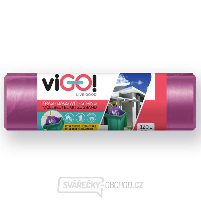 ViGO! Pytle do odpadkových košů LDPE 120l/10 ks 70x100cm 25µm - fialové