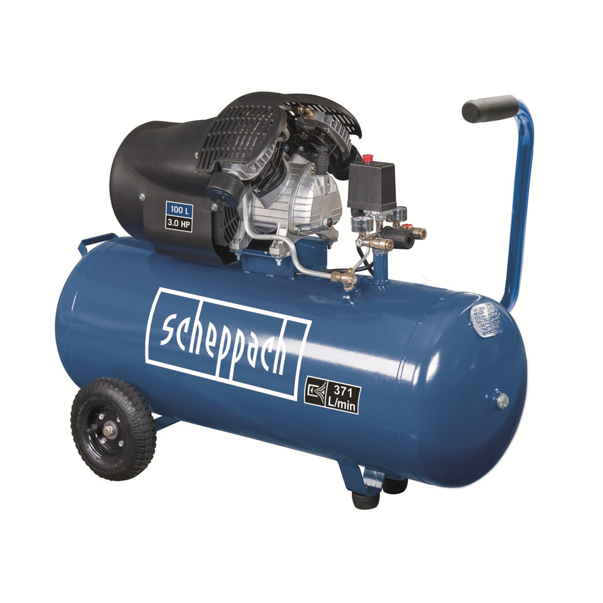 Scheppach HC 120 dc olejový dvouválcový kompresor 10 bar se vzdušníkem 100 l 5906120905
