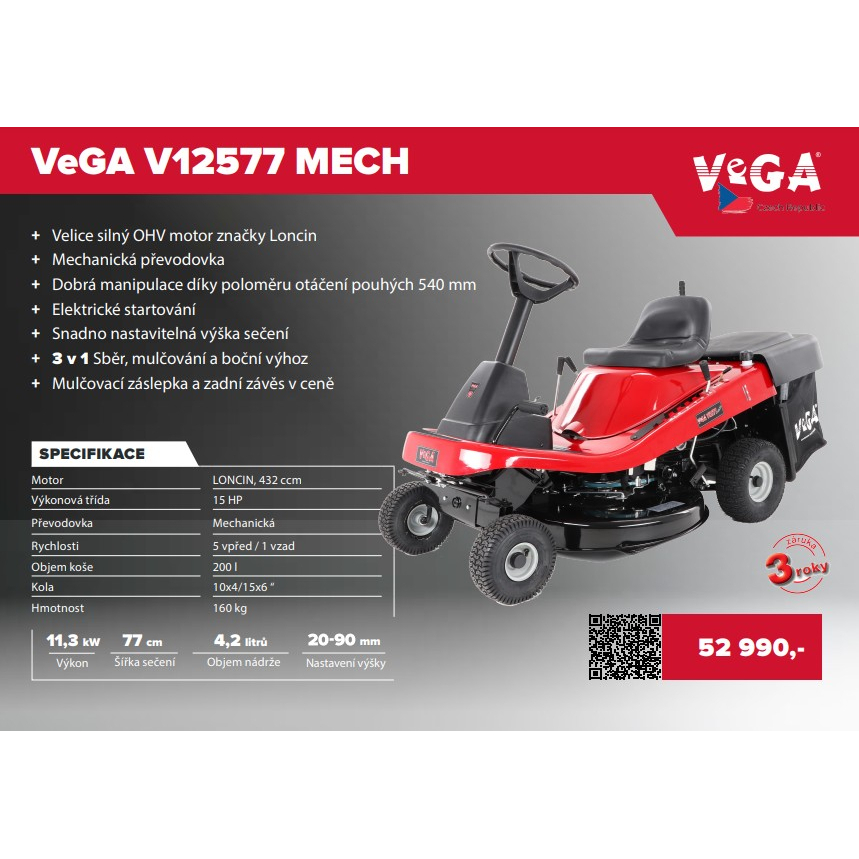 Zahradní traktor VeGA V12577 3in1 MECH Náhled