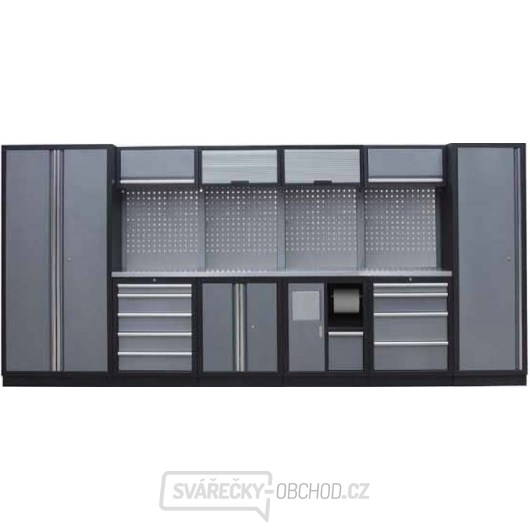 Sestava dílenského nábytku Procarosa PROFI L-II Pracovní deska: nerezová, Hmotnost: 402 kg