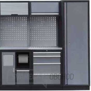 Sestava dílenského nábytku Procarosa PROFI S-II Pracovní deska: nerezová, Hmotnost: 192 kg