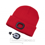 čepice s čelovkou 4x45lm, USB nabíjení, červená, univerzální velikost Náhled