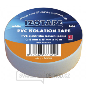 Páska izolační PVC 15/10m  bílá EMOS Páska izolační PVC 15/10m  bílá EMOS gallery main image