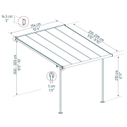 Palram Capri 3000 antracit 3 x 3 hliníková (montovaná) pergola náhled