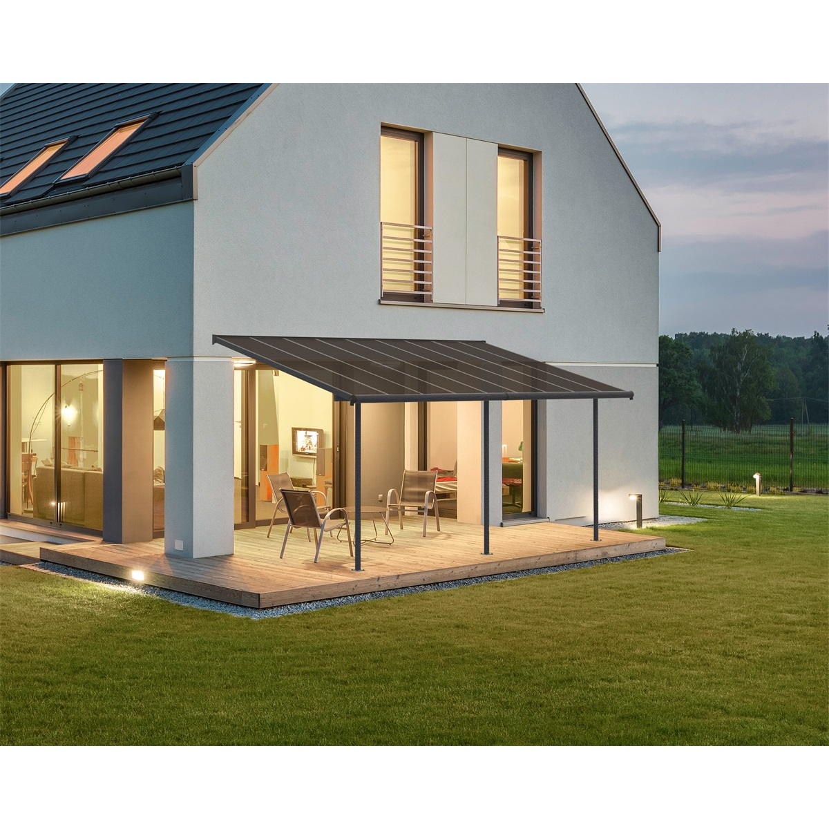 Palram Capri 5400 antracit 3 x 5,46 hliníková (montovaná) pergola 705601