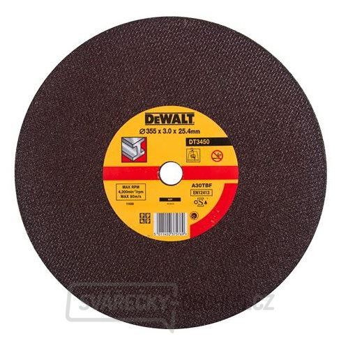 DeWALT řezný kotouč na kov pro rozbrušovací pily 355x3x25,4mm DT3450 - 1ks