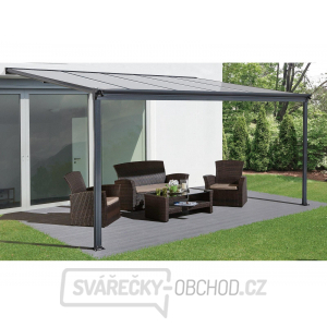 hliníková pergola LANITPLAST WALL 33 antracit + opál PC