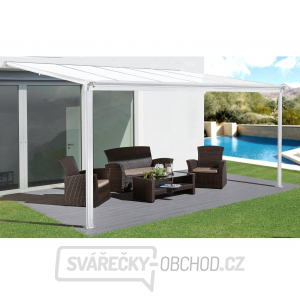 hliníková pergola LANITPLAST WALL 33 bílá + opál PC