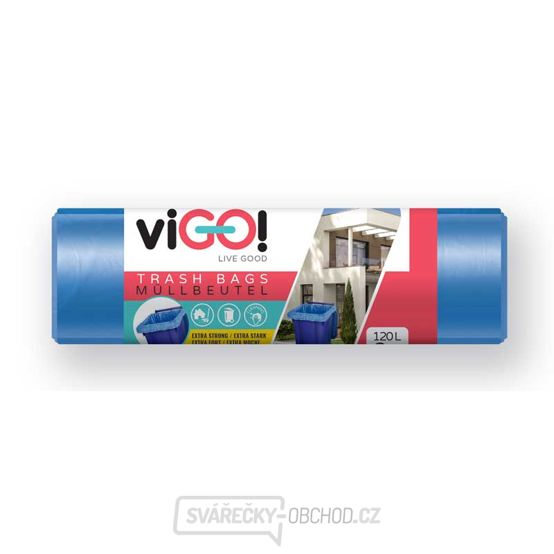 ViGO! Pytle do odpadkových košů LD 120l/8 ks PAPÍR - modré