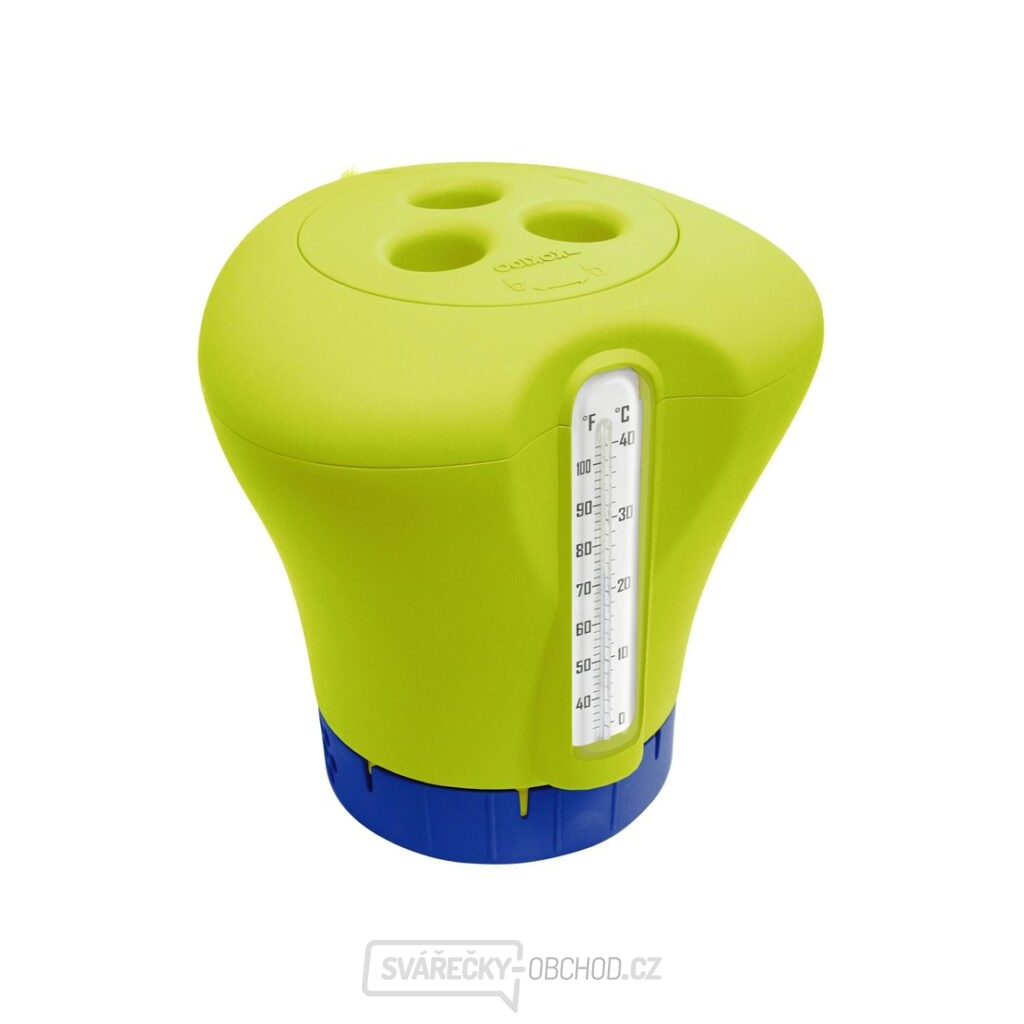 Plovák na chlor s teploměrem - žlutozelená