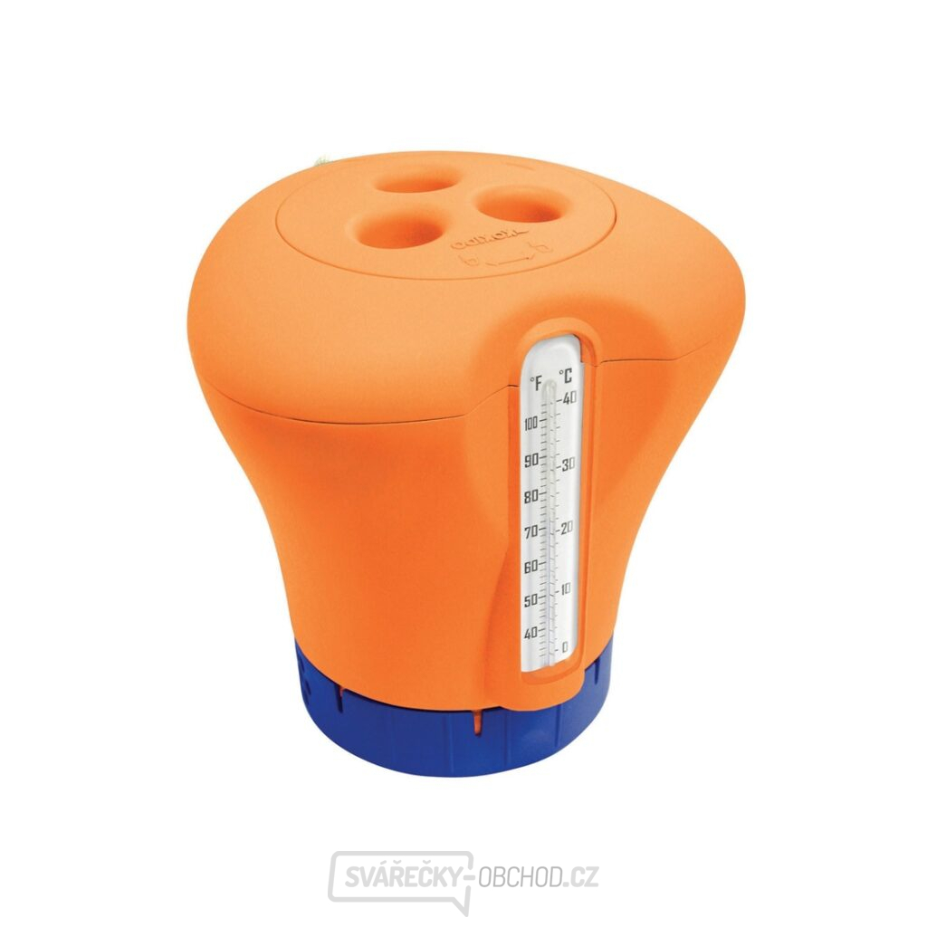 Plovák na chlor s teploměrem - oranžová