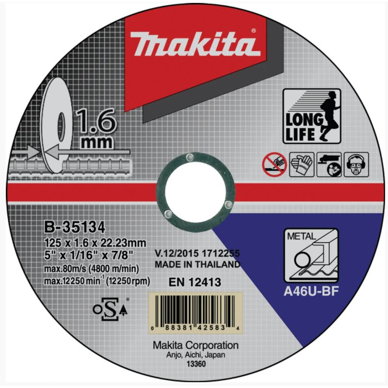 Makita B-35134 - řezný kotouč 125x1,6mm ocel
