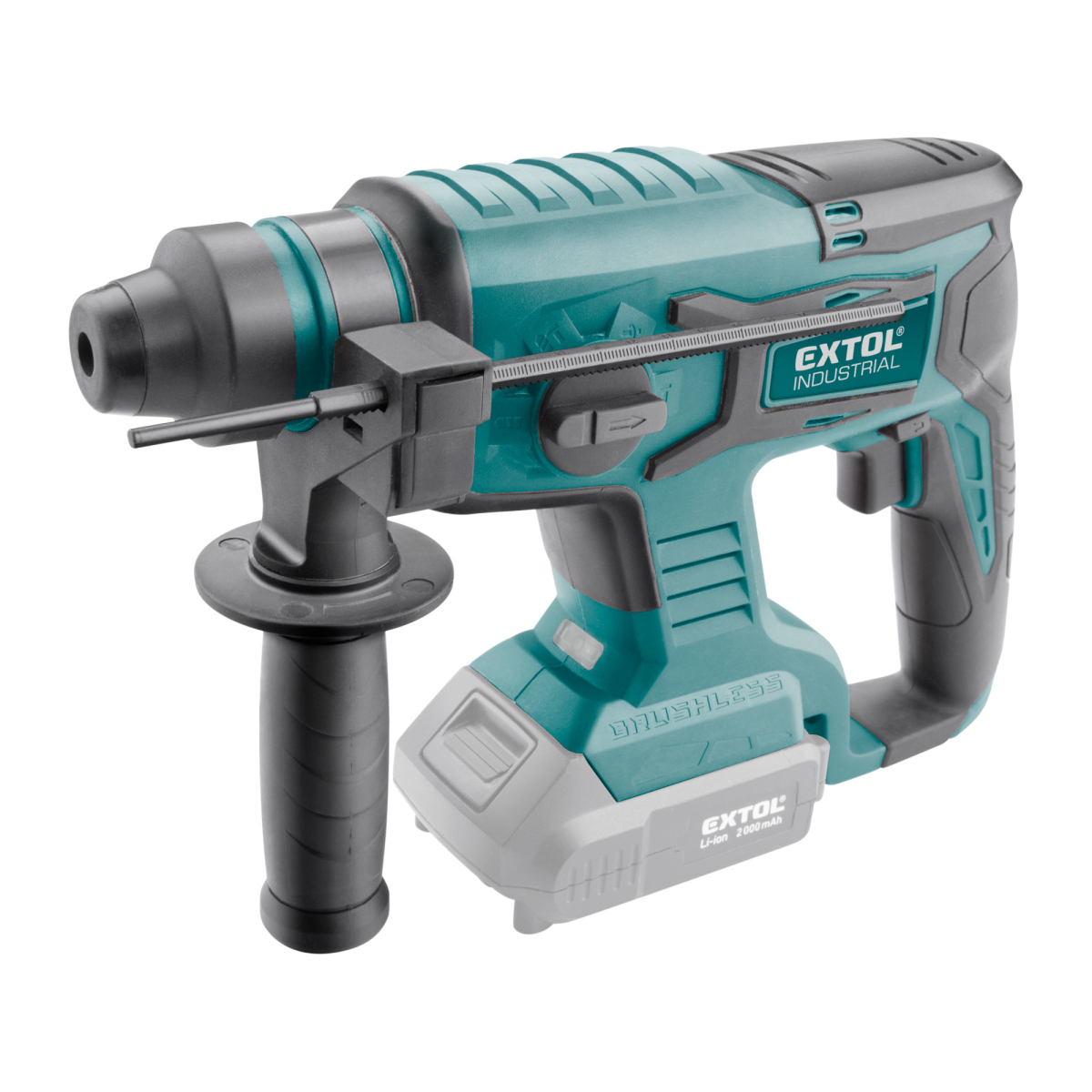 Levně EXTOL INDUSTRIAL Kladivo vrtací aku SHARE20V, 1,7J, SDS plus, BRUSHLESS, 20V Li-ion, bez baterie a nabíječky 8791819