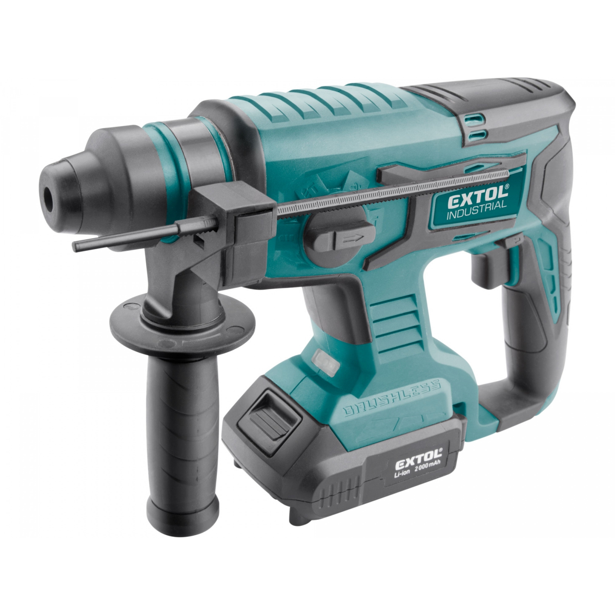EXTOL INDUSTRIAL Kladivo vrtací aku SHARE20V, 1,7J, SDS plus, BRUSHLESS, 20V Li-ion, 2000mAh 8791818
