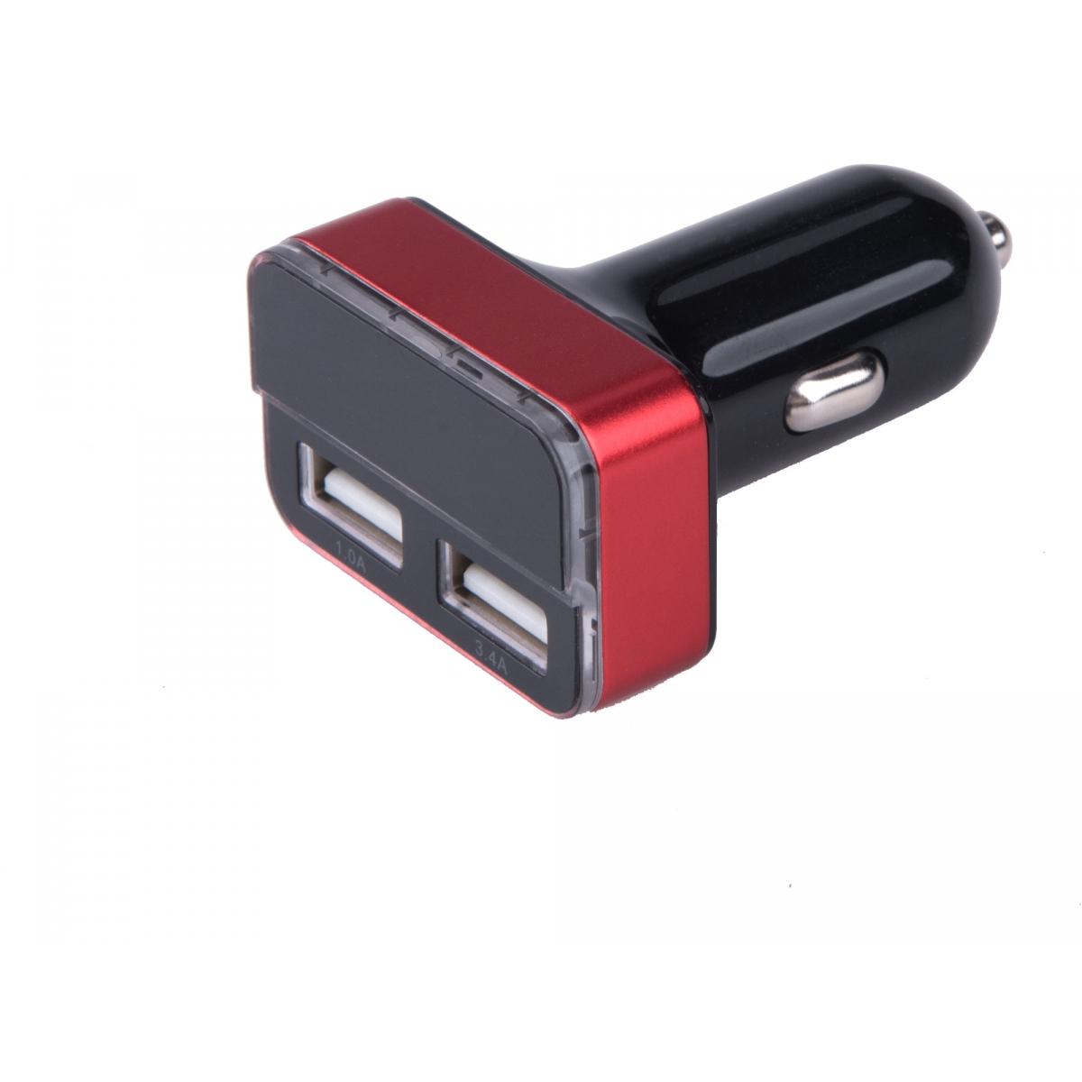 EXTOL ENERGY Nabíječka USB do auta, 12/24V, 2xUSB, měřič, 3,4A, 17W