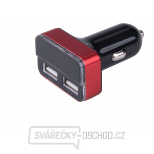 Nabíječka USB do auta, 12/24V, 2xUSB, měřič, 3,4A, 17W gallery main image