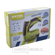 Aku sponkovačka/hřebíkovačka EXTOL CRAFT 4V Li-ion, 1300mAh, USB nabíjení náhled