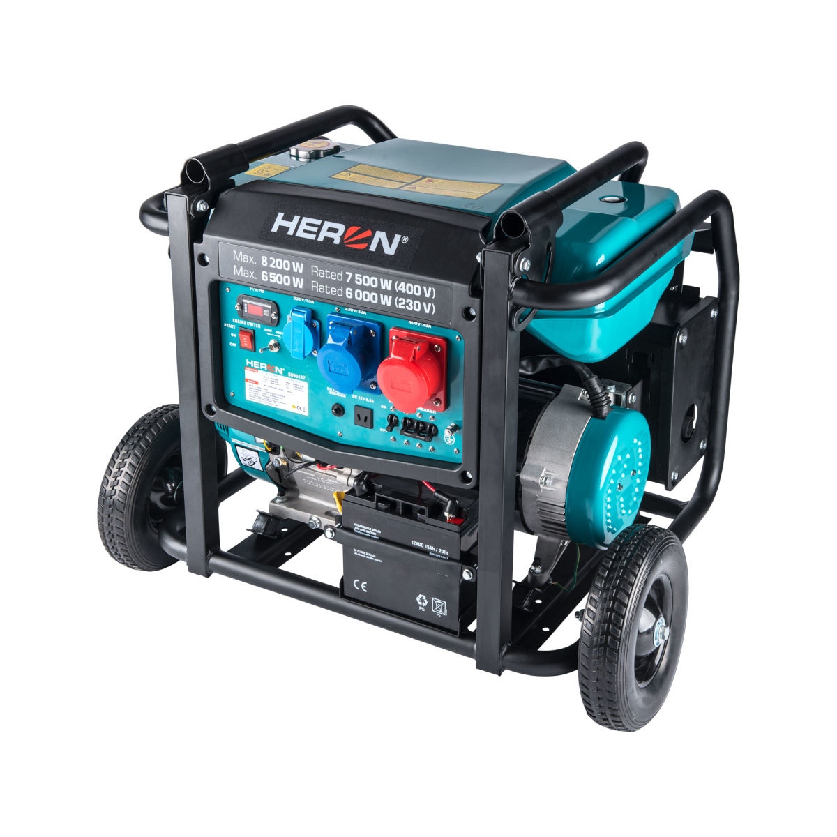 Elektrocentrála benzínová 17HP/8,2kW/10,25kVA (400V), 6,5kW (230V), podvozek, elektrický start 8896147 + Sestavení a zprovoznění centrály v hodnotě 499 Kč