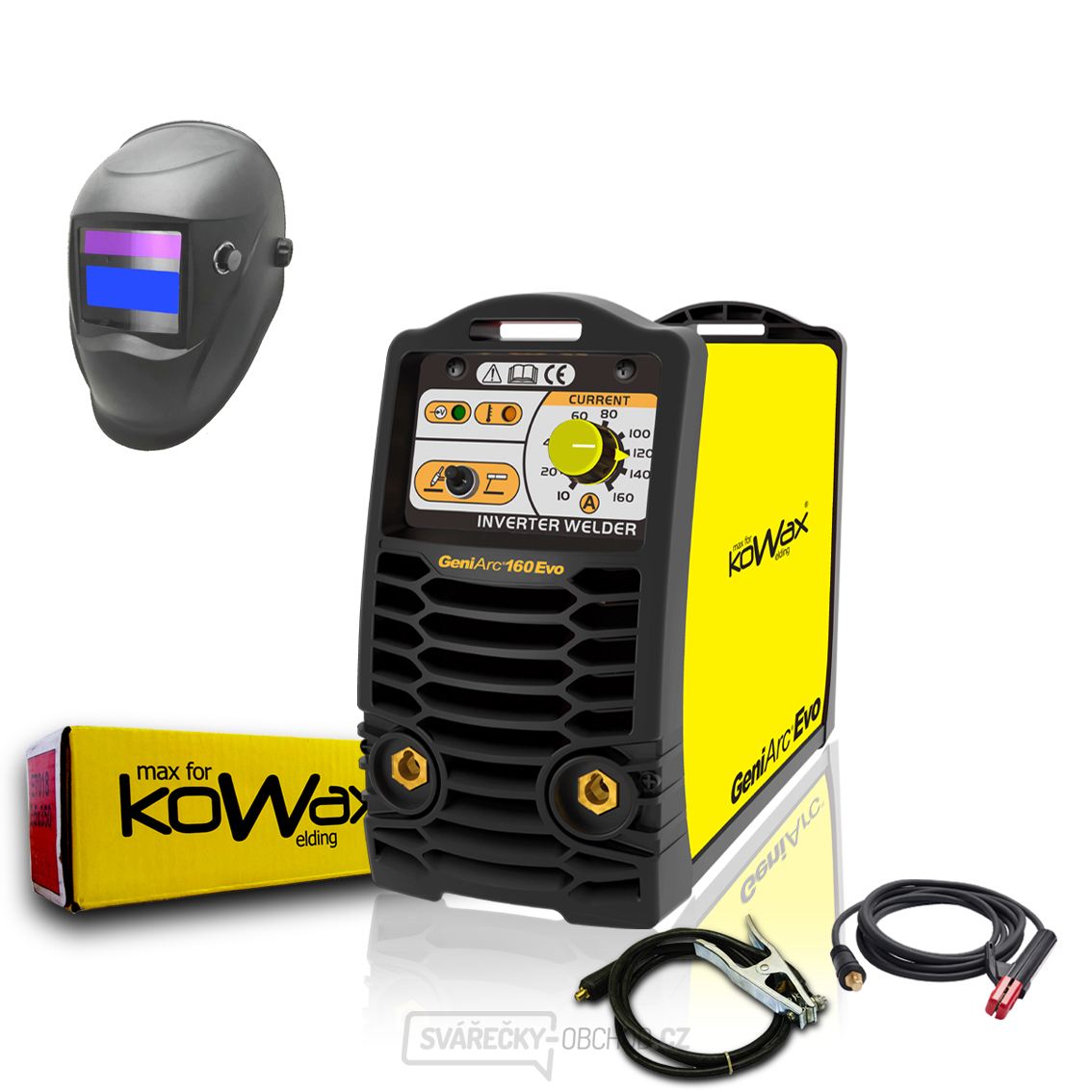 KOWAX GeniArc® 160EVO + 3m Kabely + Kukla + Elektrody 2.5mm/2.5kg