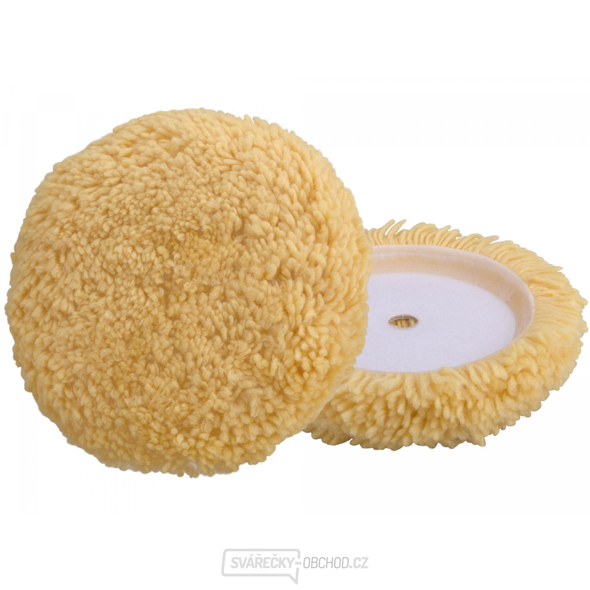 Kotouč leštící vlněný, žlutý, T180, ⌀190mm, 1ply vlna 50/50, suchý zip ⌀150mm Kotouč leštící vlněný, žlutý, T180, ⌀190mm, 1ply vlna 50/50, suchý zip ⌀150mm gallery main image