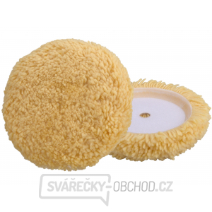 Kotouč leštící vlněný, žlutý, T180, ⌀190mm, 1ply vlna 50/50, suchý zip ⌀150mm Kotouč leštící vlněný, žlutý, T180, ⌀190mm, 1ply vlna 50/50, suchý zip ⌀150mm gallery main image