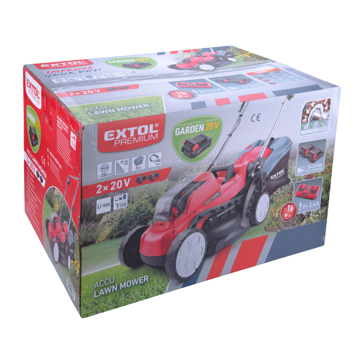 Sekačka aku bez pojezdu, BRUSHLESS, 20V Li-ion, 2x2000mAh Náhled