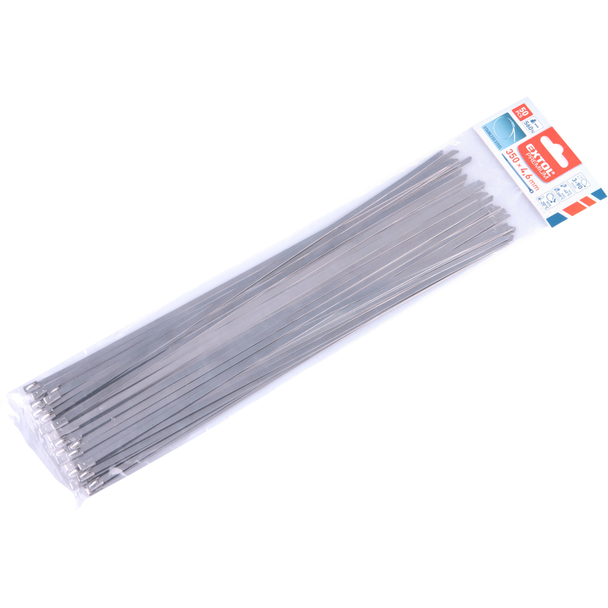 Levně EXTOL PREMIUM Pásky stahovací NEREZ, 350x4,6mm, 50ks 8856278