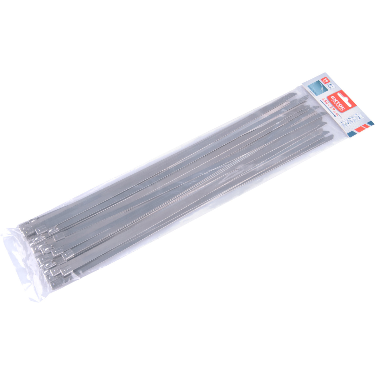 Levně EXTOL PREMIUM Pásky stahovací NEREZ, 450x7,9mm, 50ks 8856282