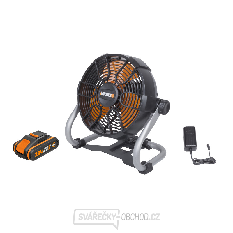 WX095 - Aku ventilátor 20V, 242mm, 1x2.0Ah - Powershare