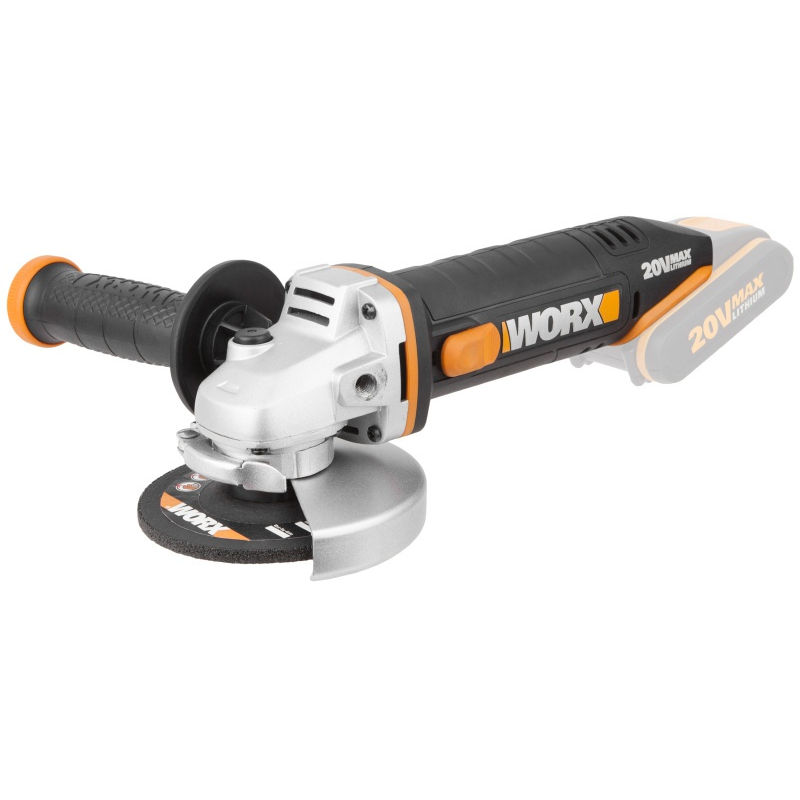 Akumulátorová úhlová bruska 115 mm WORX Orange WX800.9, M14 - bez akumulátoru 45908009