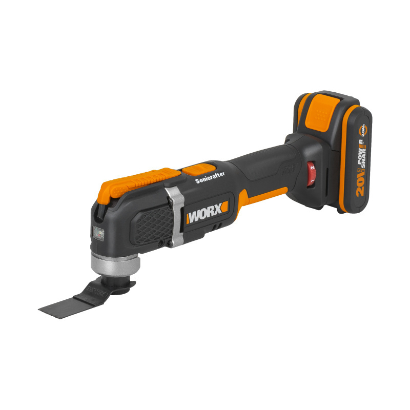 WORX Orange WX696 - Aku multifunkční obrážečka 20V, Sonicrafter, 1x2.0Ah - Powershare 45900696