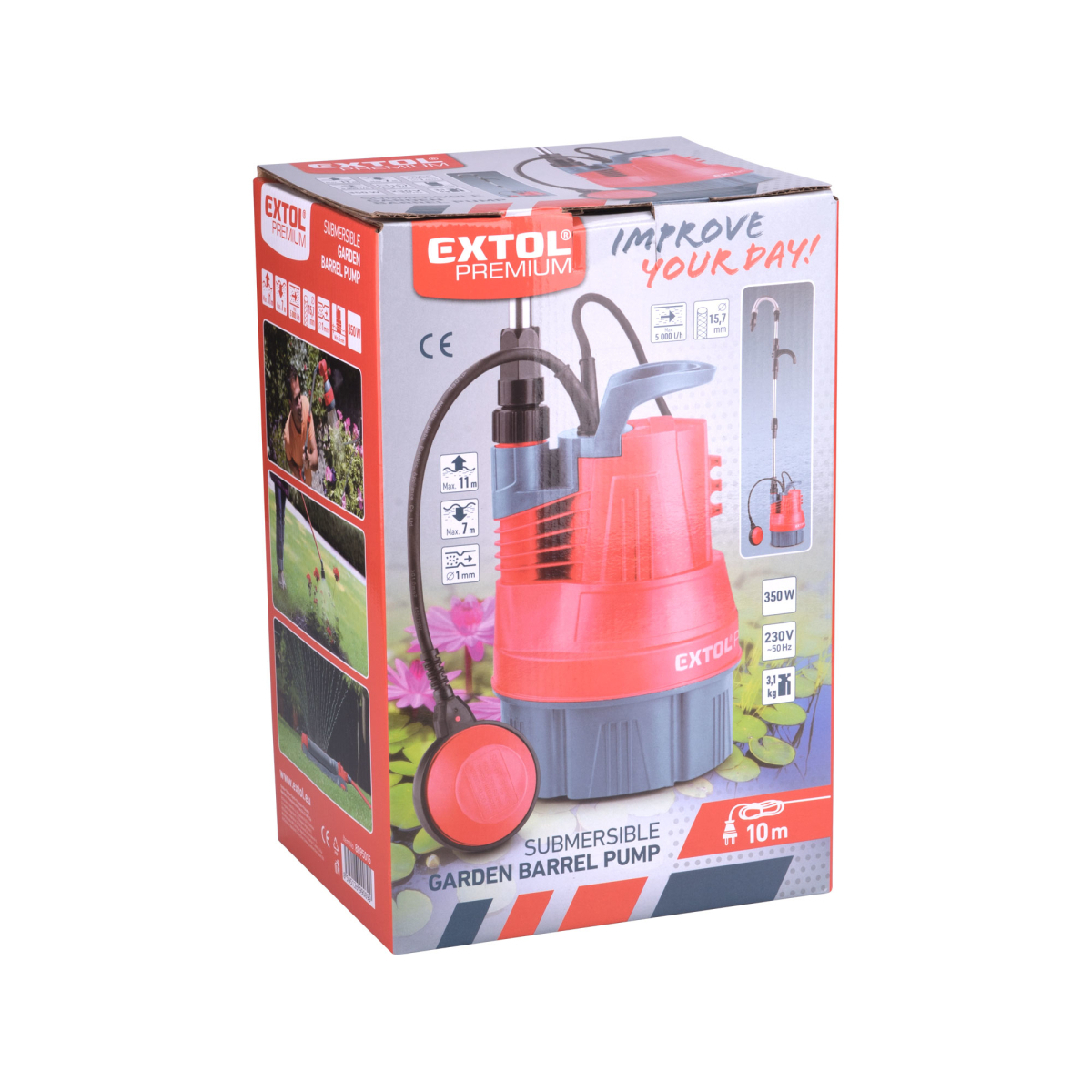 Ponorné čerpadlo do sudu EXTOL PREMIUM 350W, 5000l/h Náhled