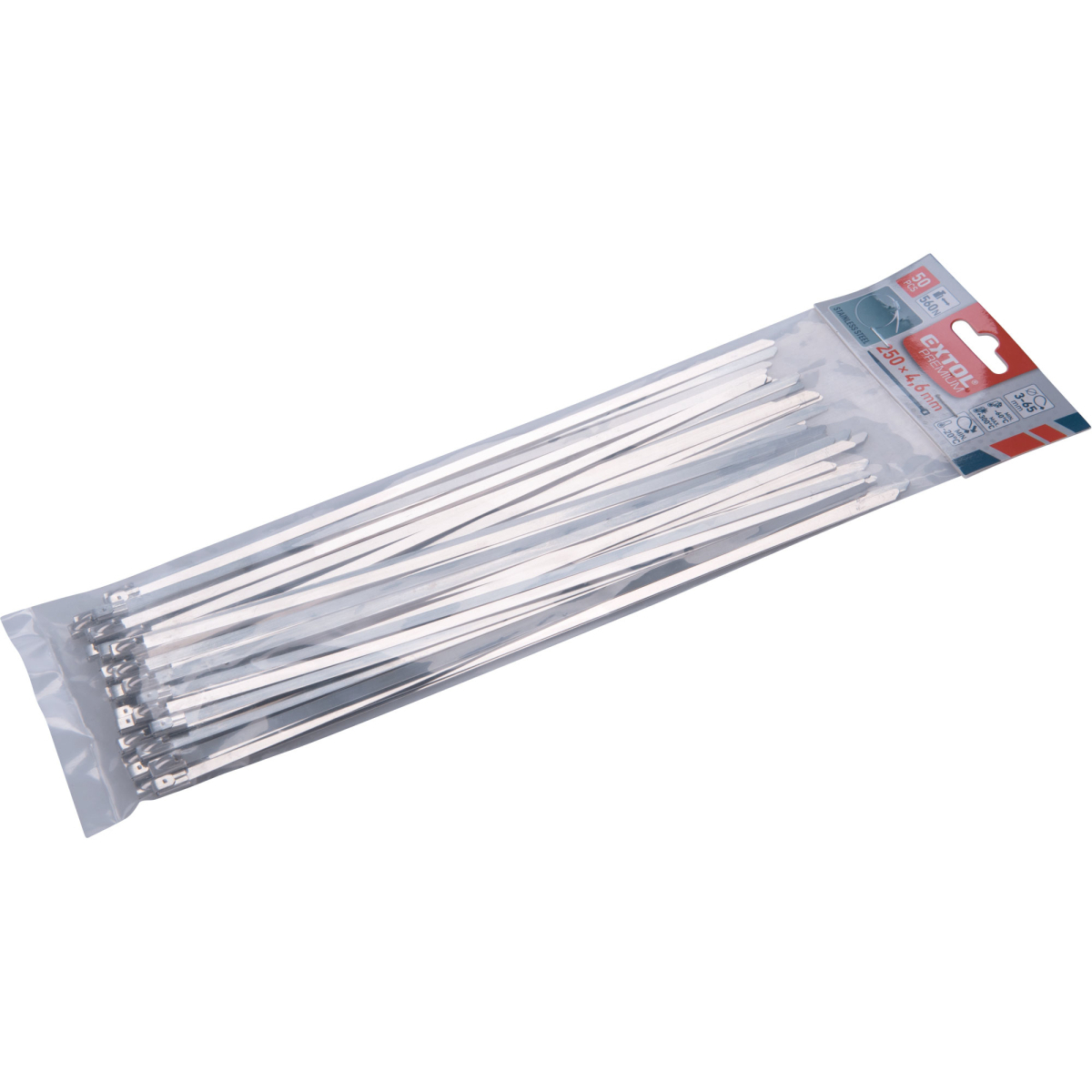 Levně EXTOL PREMIUM Pásky stahovací NEREZ, 250x4,6mm, 50ks 8856276
