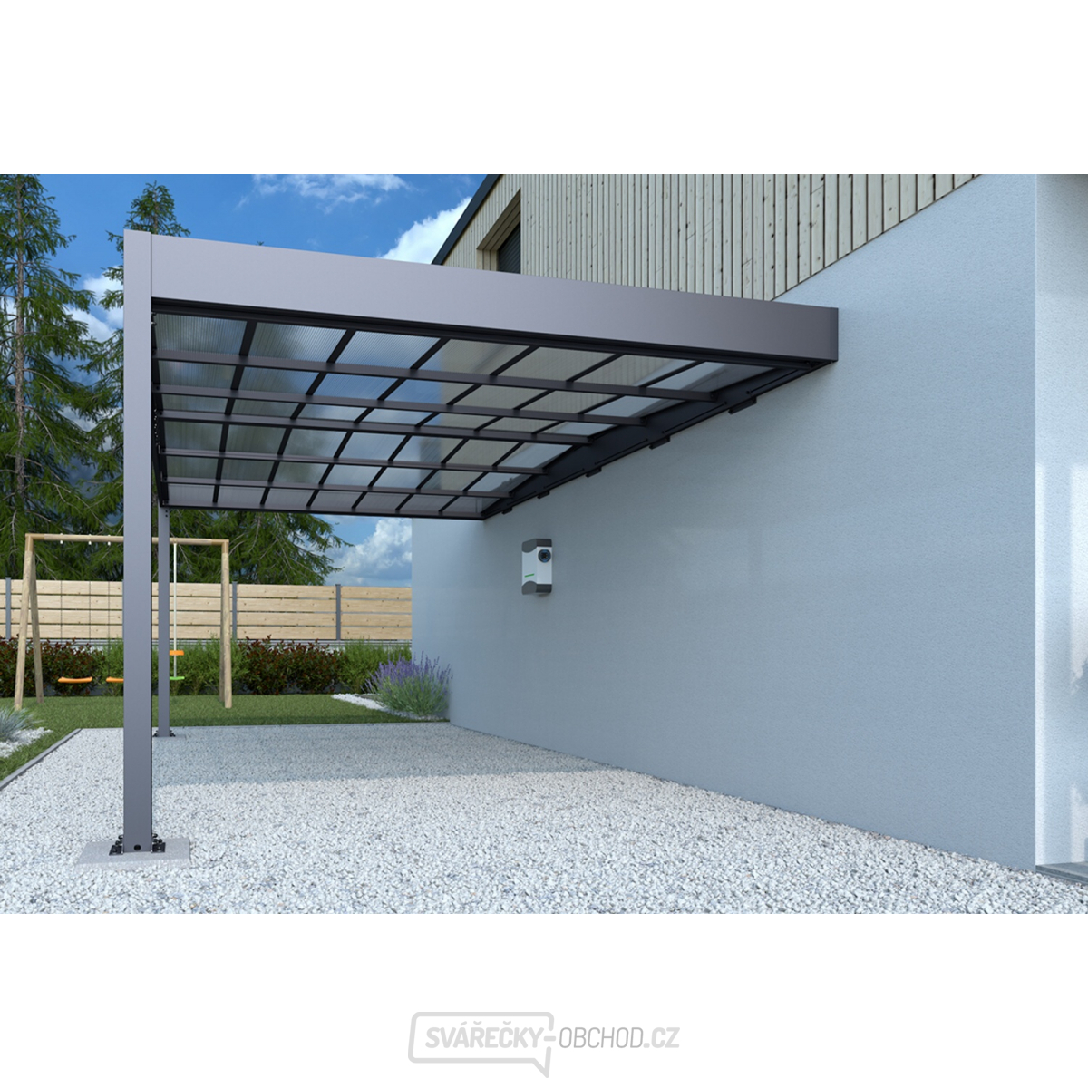 Kovový přístřešek / carport TRIGANO JARDIN LIBECCIO WALL