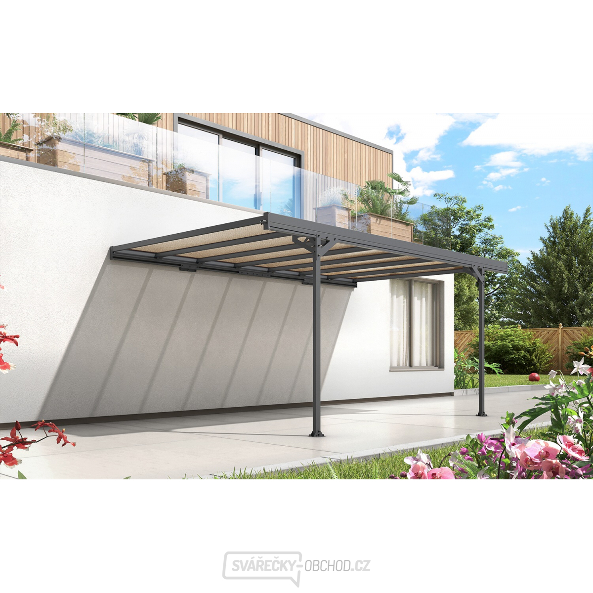 Kovový přístřešek / carport TRIGANO JARDIN MISTRAL WALL