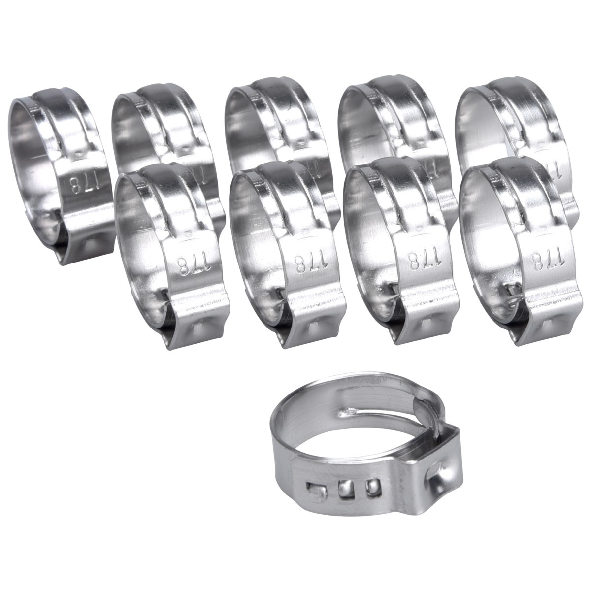 Levně Spona na hadici, 10ks, O17,8mm, INOX 8865175