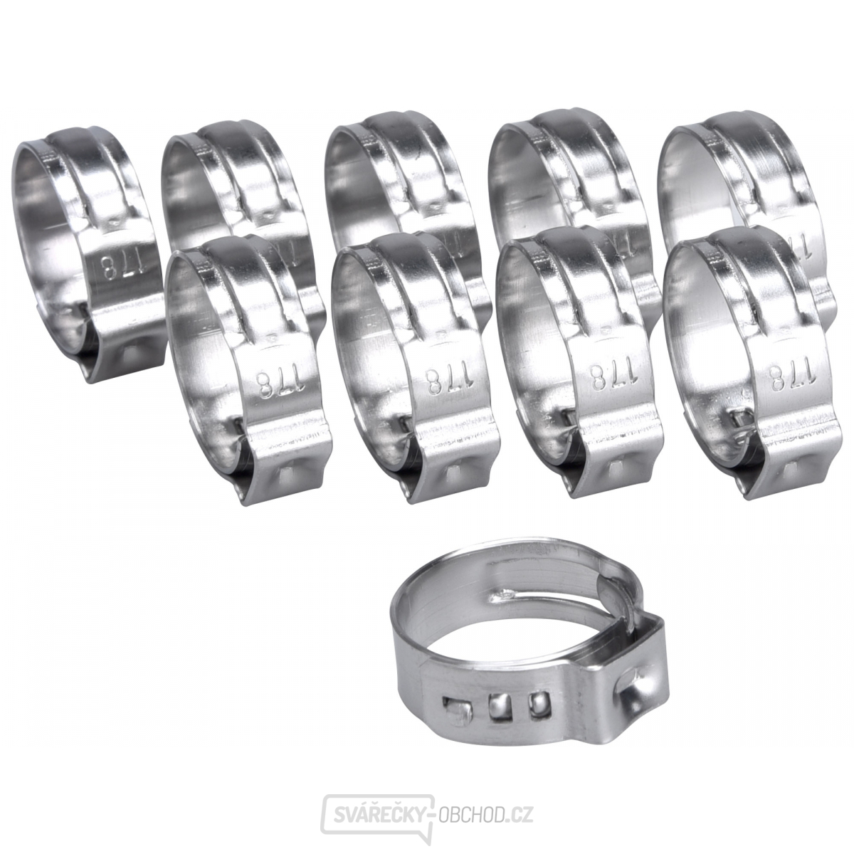 Spona na hadici, 10ks, O17,8mm, INOX