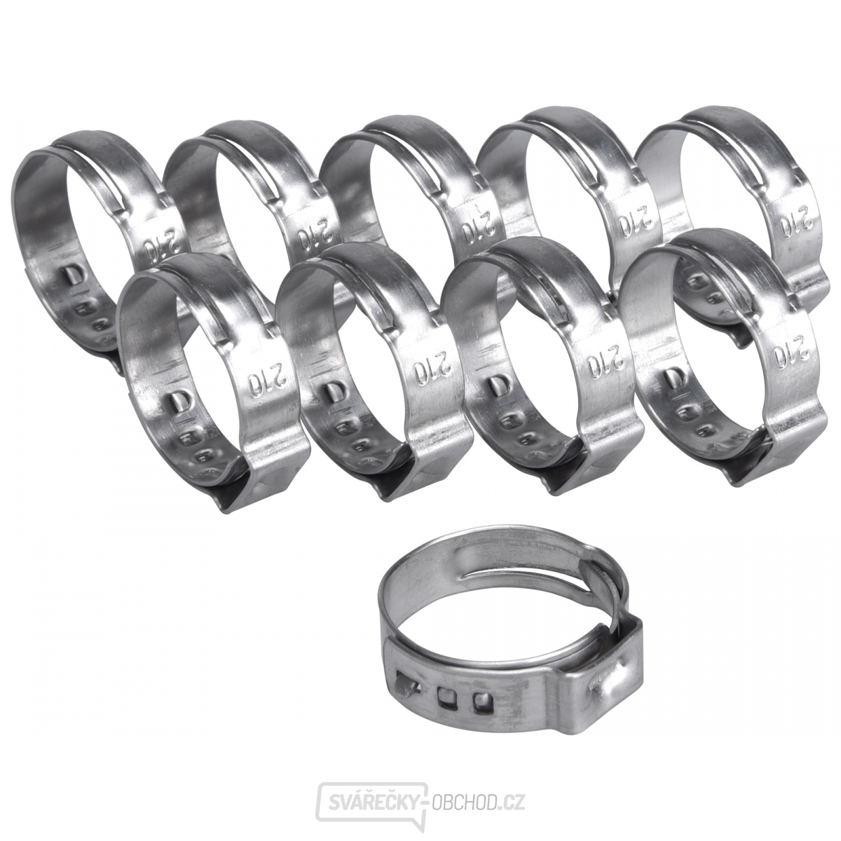 Spona na hadici, 10ks, O21mm, INOX