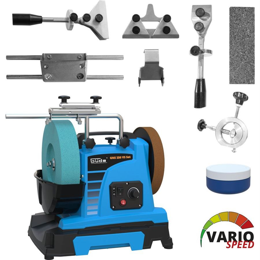 GÜDE Stolní kombinovaná bruska GNS 250 VS, 8dílná sada 55227