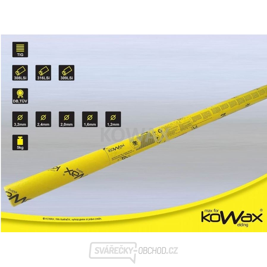 308LSi TIG 2,4mm 5kg svařovací drát Kowax - 1Ks