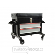 Dílenské montážní sedátko pojízdné, se zásuvkami a držáky Dílenské montážní sedátko pojízdné, se zásuvkami a držáky gallery main image