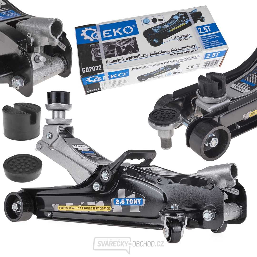 Pojízdný hydraulický zvedák 2,5t, nízkoprofilový, 80 - 360 mm