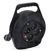 Solight prodlužovací přívod na bubnu, 4 zásuvky, 10m, černý kabel, 3x 1,0mm2 gallery main image