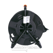 Solight prodlužovací přívod na bubnu, 1 zásuvka, venkovní, 50m gumový kabel, 3x 1,5mm2, IP44 náhled