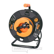 Solight prodlužovací přívod na bubnu, 1 zásuvka, venkovní, 25m gumový kabel, 3x 1,5mm2, IP44 náhled