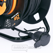 Solight prodlužovací přívod na bubnu, 1 zásuvka, venkovní, 25m gumový kabel, 3x 1,5mm2, IP44 náhled