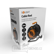 Solight prodlužovací přívod na bubnu, 1 zásuvka, venkovní, 25m gumový kabel, 3x 1,5mm2, IP44 náhled