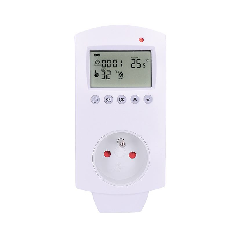 Solight termostaticky spínaná zásuvka, zásuvkový termostat, 230V/16A, režim vytápění nebo chlazení, různé teplotní režim DT40