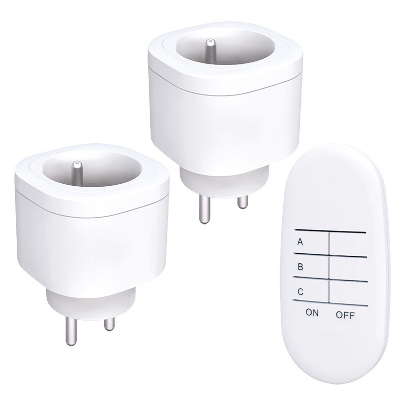 Solight dálkově ovládané zásuvky set 2 + 1, 2 zásuvky, 1 ovladač, learning code DY08